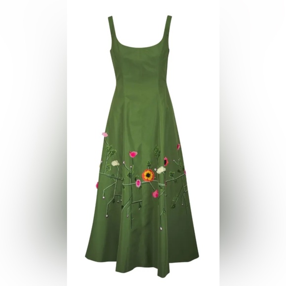 Lela rose floral embroidered sleeveless gown